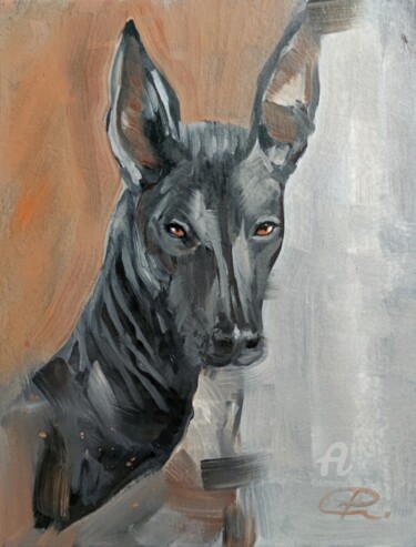 "Egyptian dog Anubis…" başlıklı Tablo Valentina Reymer tarafından, Orijinal sanat, Petrol