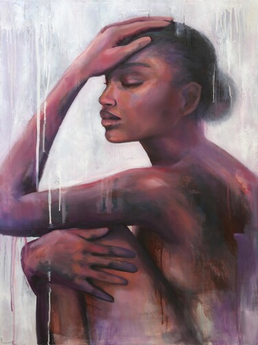 Malarstwo zatytułowany „Black beauty-Living…” autorstwa Valentina Shatokhina, Oryginalna praca, Olej Zamontowany na Drewnian…