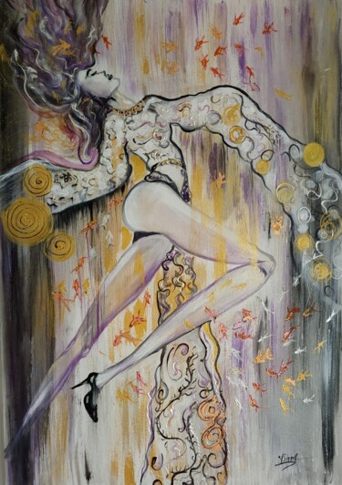 Pittura intitolato "Lilac lady." da Valentina Simma, Opera d'arte originale, Olio