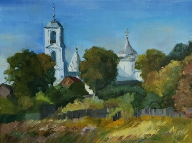 Painting titled "Nikitsky Monastery" by Valentina Timchenko, Original Artwork, Oil Mounted on Wood Stretcher frame