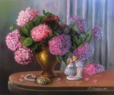 Картина под названием "Hydrangea for the b…" - Valentina Valevskaya, Подлинное произведение искусства