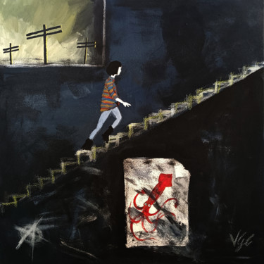 Painting titled "The Girl: part II" by Valentina Ginevra Ceraso, Original Artwork, Acrylic