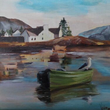 Painting titled "Early morning and a…" by Valentine Rayer, Original Artwork, Oil
