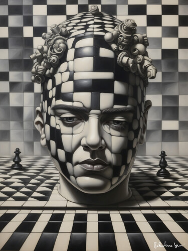Arte digital titulada "Chessmind" por Valentino Sani, Obra de arte original, Imagen generada por IA