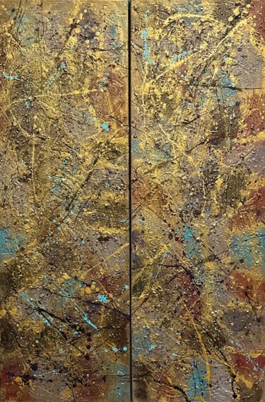 Painting titled "Abstract  Two panel…" by Valera, Original Artwork, Acrylic