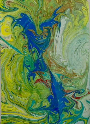 Malarstwo zatytułowany „Verde” autorstwa Valeria Gallero, Oryginalna praca, Gwasz