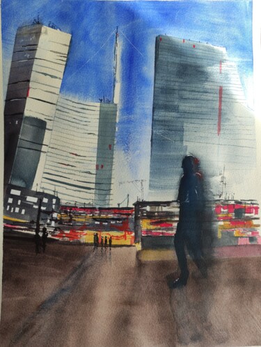 绘画 标题为“Milano - He jumped…” 由Valeria Menichini, 原创艺术品, 水彩
