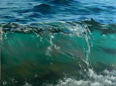 Ζωγραφική με τίτλο "Crystal clear wave" από Valeria Ocean, Αυθεντικά έργα τέχνης, Λάδι