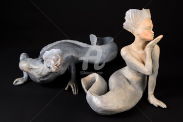 Скульптура под названием "les-nouveaux-souver…" - Valerie Barrault, Подлинное произведение искусства, Керамика