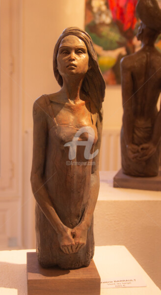 Sculpture titled "Vent du Large" by Valerie Barrault, Original Artwork, Clay