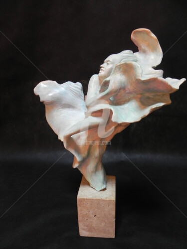 Escultura intitulada "Ange des Océans" por Valerie Barrault, Obras de arte originais, Argila