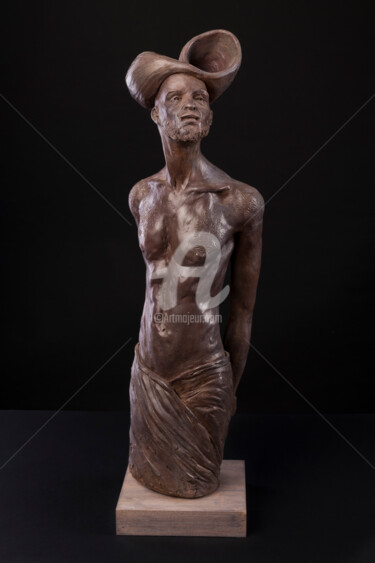 雕塑 标题为“L'homme, Le Voyageur” 由Valerie Barrault, 原创艺术品, 粘土
