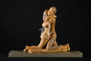 Sculpture titled "Nous deux." by Valerie Barrault, Original Artwork, Terra cotta