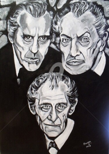 Painting titled "3 Legendes Lee, Pri…" by Valérie Barrett, Original Artwork, Acrylic Mounted on Wood Stretcher frame