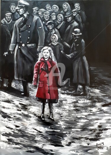Pintura intitulada "Schindler" por Valérie Barrett, Obras de arte originais, Acrílico Montado em Armação em madeira
