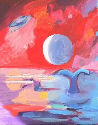 Pintura intitulada "Planète 5" por Valérie Blum (Valery), Obras de arte originais, Acrílico