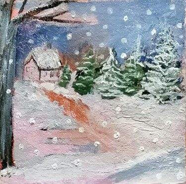 Painting titled "Noël" by Valérie Blum (Valery), Original Artwork, Acrylic