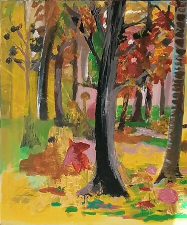Malerei mit dem Titel "Sous bois" von Valérie Blum (Valery), Original-Kunstwerk, Acryl