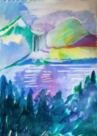 Pintura titulada "Cascade" por Valérie Blum (Valery), Obra de arte original, Acrílico