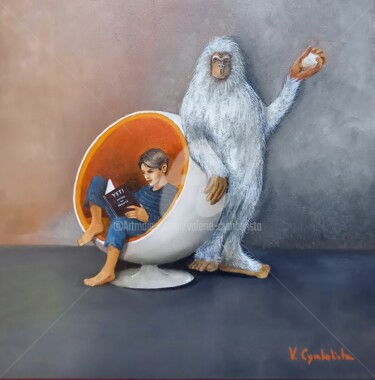 Painting titled "YETI" by Valérie Cymbalista, Original Artwork, Oil