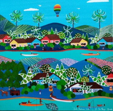 绘画 标题为“Santa Barbara Este” 由Valérie De Paepe, 原创艺术品, 丙烯 安装在木质担架架上