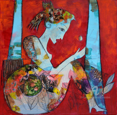 Peinture intitulée "Un oiseau dans la t…" par Valérie Depadova, Œuvre d'art originale, Acrylique