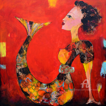 Painting titled "Sirène 03" by Valérie Depadova, Original Artwork, Acrylic