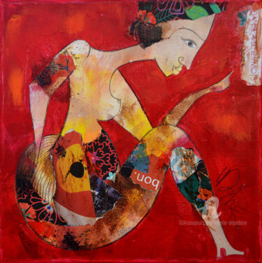 Painting titled "Danse avec les mots" by Valérie Depadova, Original Artwork, Acrylic