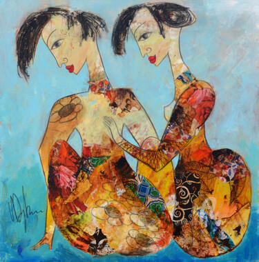 Painting titled "A deux." by Valérie Depadova, Original Artwork, Acrylic