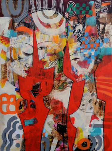 Painting titled "Trois femmes......." by Valérie Depadova, Original Artwork, Acrylic