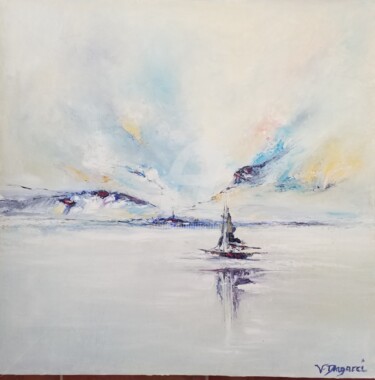 Painting titled "Antarctique" by Valerie Dragacci, Original Artwork, Oil