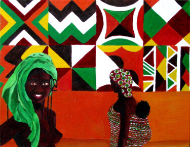 Peinture intitulée "Couleurs d'Afrique" par Valerie Giudicelli-Delberghe (DULCIBELLA VGD), Œuvre d'art originale, Huile Mont…