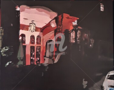 「South-Kensington」というタイトルの絵画 Valérie Le Meurによって, オリジナルのアートワーク, アクリル ウッドストレッチャーフレームにマウント