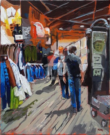 Schilderij getiteld "Camden Market 2-enc…" door Valérie Le Meur, Origineel Kunstwerk, Acryl Gemonteerd op Frame voor houten…