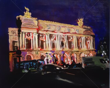 绘画 标题为“Une nuit à l'Opéra” 由Valérie Le Meur, 原创艺术品, 丙烯 安装在木质担架架上