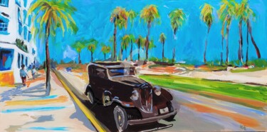 Картина под названием "Un voyage à Miami" - Valérie Le Meur, Подлинное произведение искусства, Акрил Установлен на Деревянна…