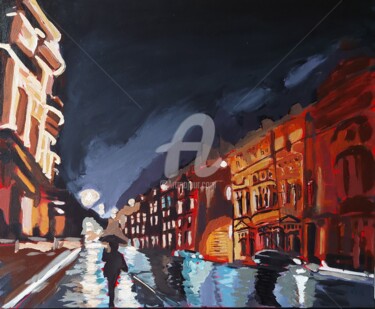 Картина под названием "Pavilion Road" - Valérie Le Meur, Подлинное произведение искусства, Акрил Установлен на Деревянная ра…