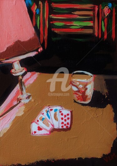 Картина под названием "casino Whisky" - Valérie Le Meur, Подлинное произведение искусства, Акрил Установлен на Деревянная ра…