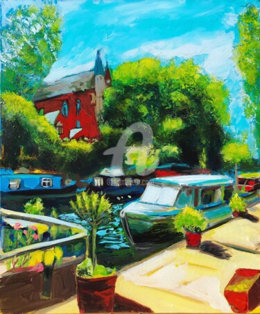 Peinture intitulée "Row your boat" par Valérie Le Meur, Œuvre d'art originale, Acrylique Monté sur Châssis en bois