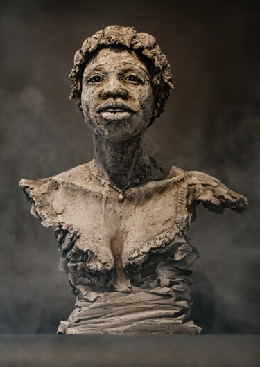 Скульптура под названием "Reveillon" - Valérie Moreau (VALEM), Подлинное произведение искусства, Терракота