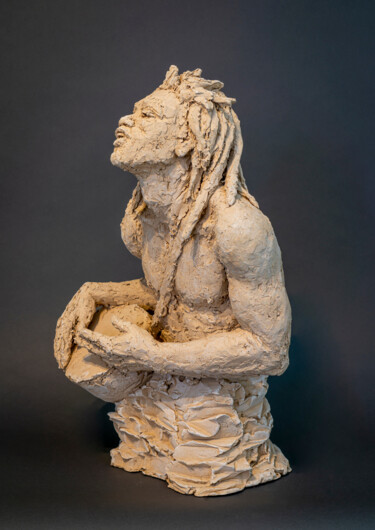 Sculpture titled "Griot" by Valérie Moreau (VALEM), Original Artwork, Bronze