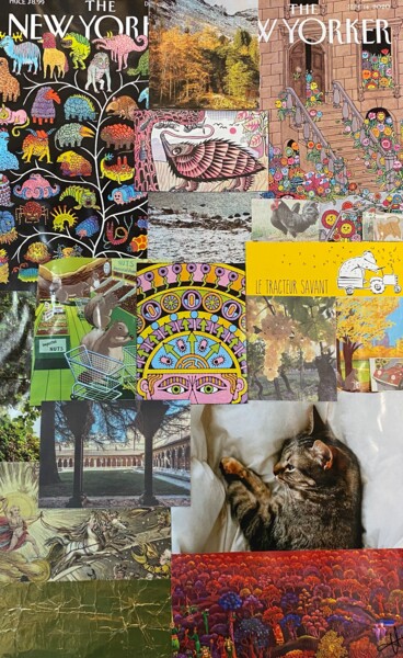 Collages titulada "Chat" por Valerie Noble Val, Obra de arte original, Collages