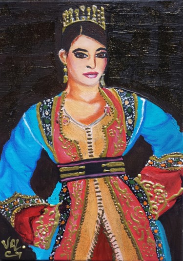Painting titled "Le Caftan marocain" by Valérie Perrault, Original Artwork
