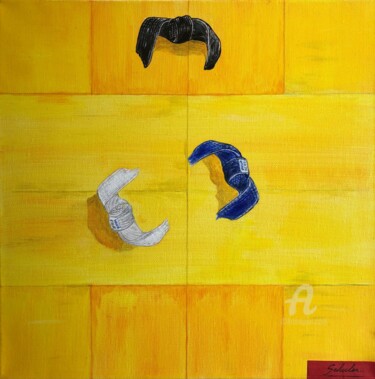 Painting titled "JUDO JJB BJJ: Tatam…" by Valérie Schuler, Original Artwork, Acrylic Mounted on Wood Stretcher frame