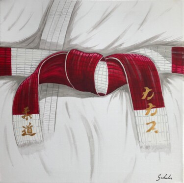 Painting titled "Ceinture de judo gr…" by Valérie Schuler, Original Artwork, Acrylic