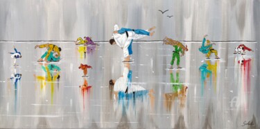 Pittura intitolato "Judo: « hanche flot…" da Valérie Schuler, Opera d'arte originale, Acrilico Montato su Telaio per barella…