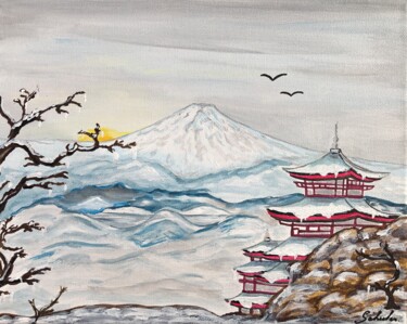 "L’hiver au Japon (s…" başlıklı Tablo Valérie Schuler tarafından, Orijinal sanat, Akrilik Ahşap Sedye çerçevesi üzerine mont…