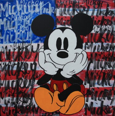 Painting titled "Mickeyland" by Valérie Weiland (VALpapers), Original Artwork, Acrylic