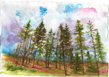 Painting titled "Beauty After Fire H…" by Valerie Woelk, Original Artwork, Watercolor