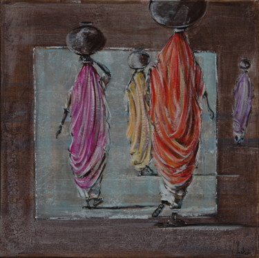 Peinture intitulée "vers le puits" par Valérie Chrétien, Œuvre d'art originale